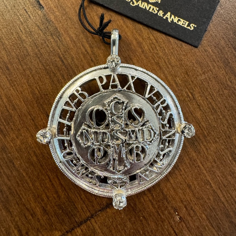 Virgins, Saints, & Angels Silver Pax medallion pendant